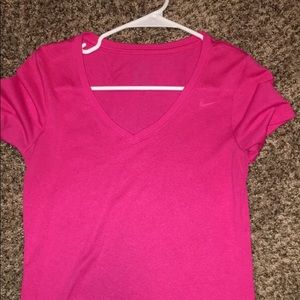 women’s pink nike v neck